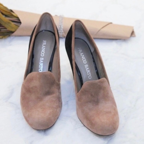 Franco Sarto colorblock suede heels - Picture 2 of 6